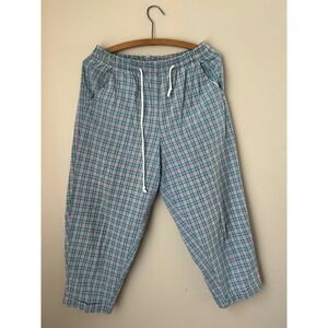 Vintage Skoozi Plaid Crop Pants Elastic Waist Cottage Core Fairy Grunge Indie